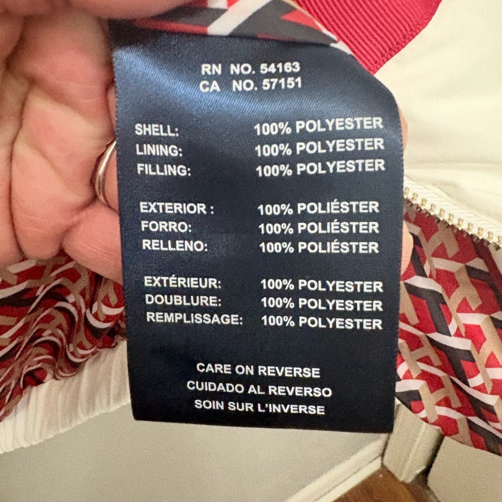 Tommy Hilfiger White Jacket with Red and Blue Stripes - Picture 15 of 16